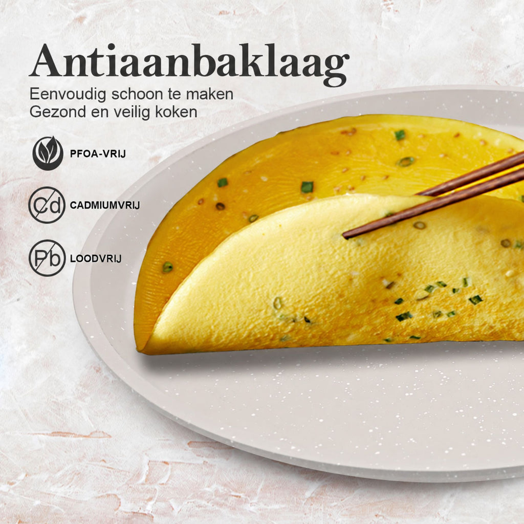 Crêpespan met Temperatuurindicator – Antiaanbaklaag