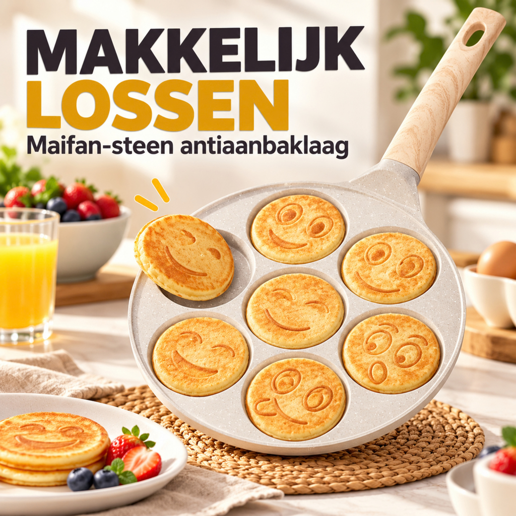 Smiley Ontbijtpan – Maifan-steen Antiaanbaklaag