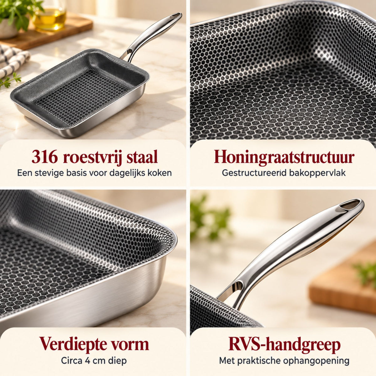 Japanse Tamagoyaki-Pan – Verdiepte Rechthoekige Omeletpan
