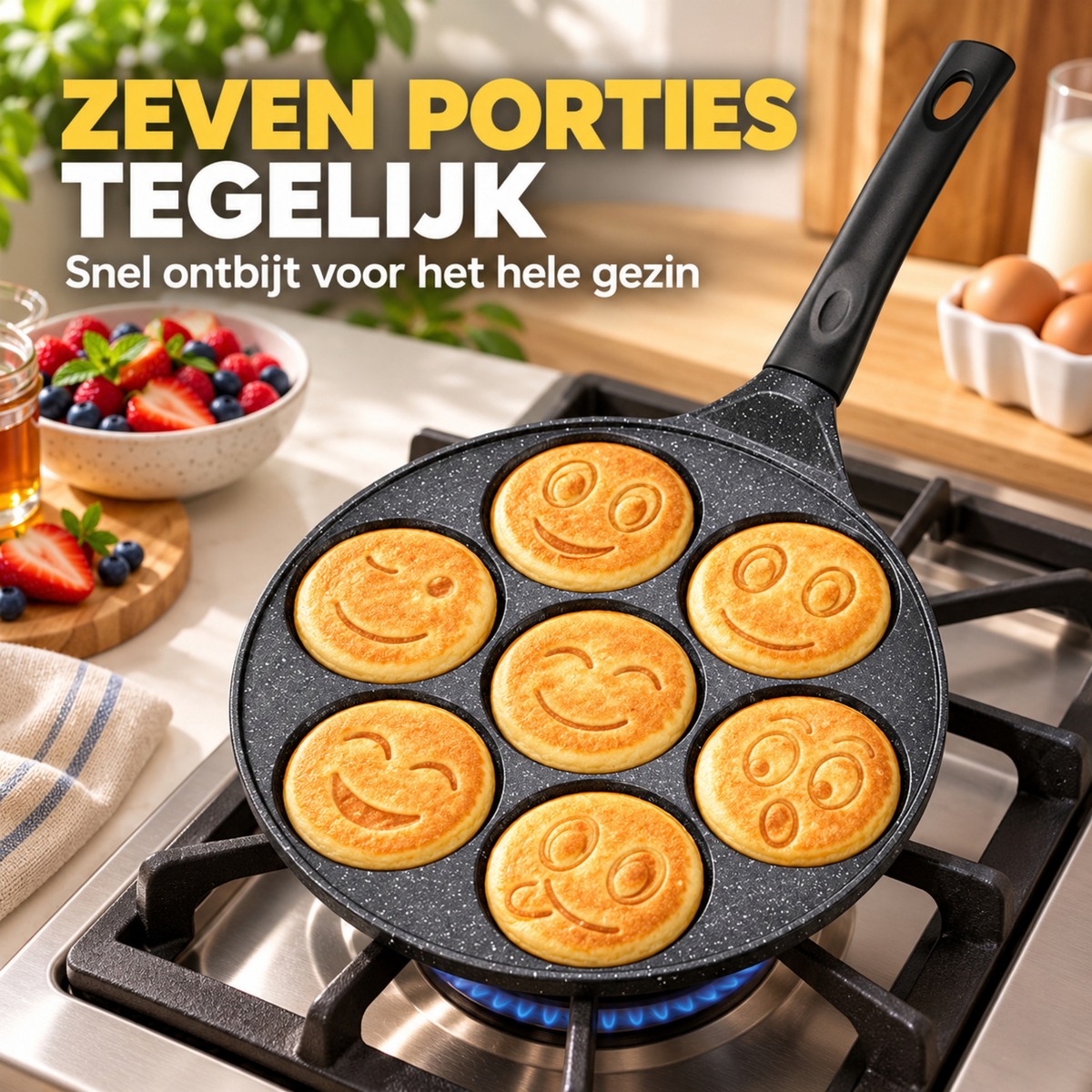 Smiley Ontbijtpan – Maifan-steen Antiaanbaklaag