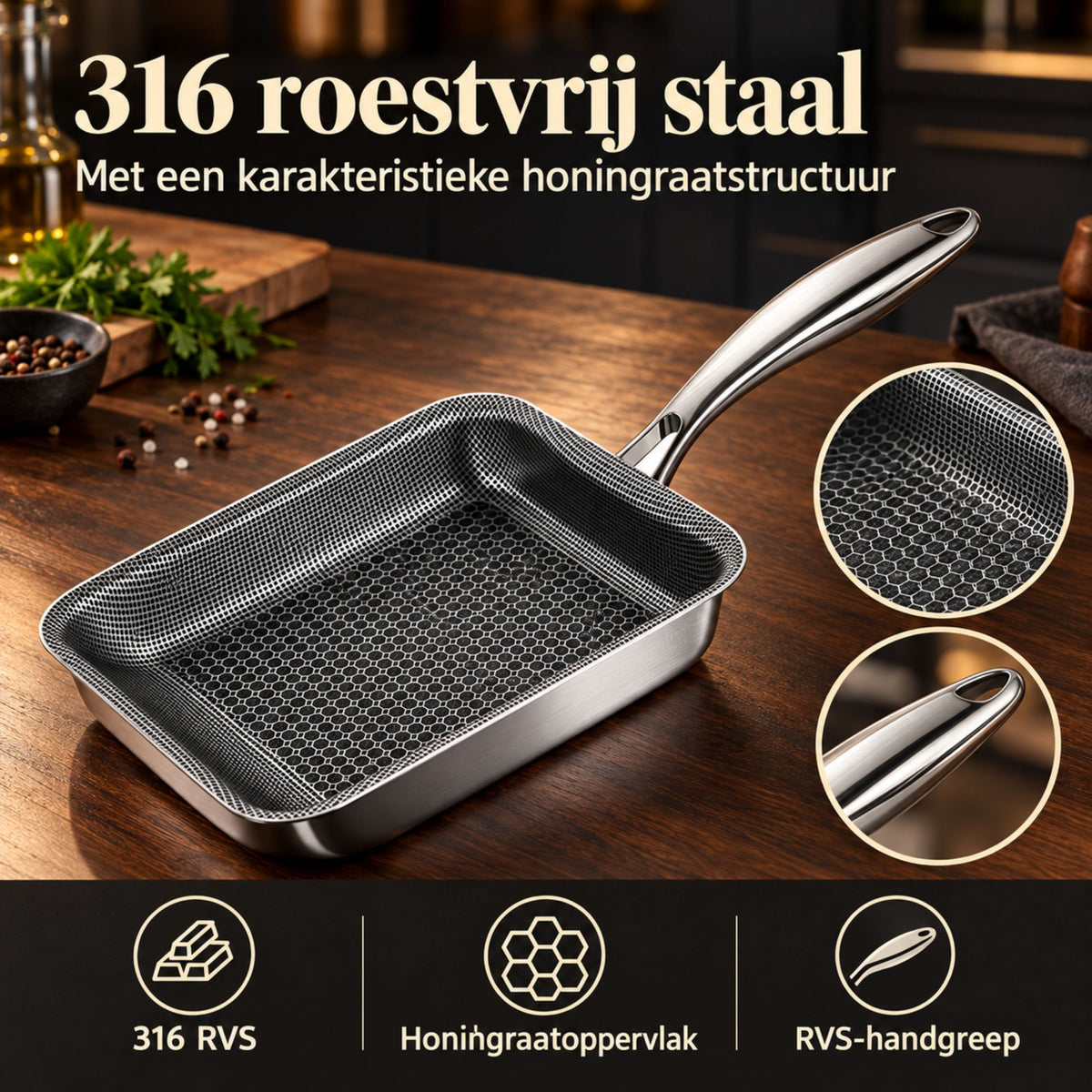 Japanse Tamagoyaki-Pan – Verdiepte Rechthoekige Omeletpan
