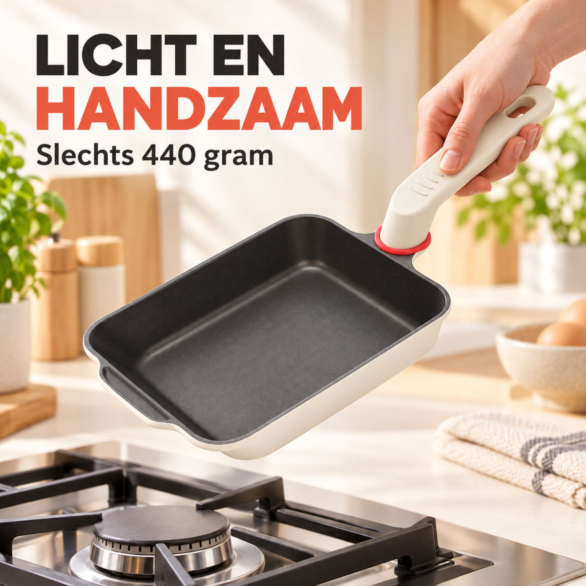 Titanium-Keramische Tamagoyakipan – Rechthoekige Japanse Omeletpan