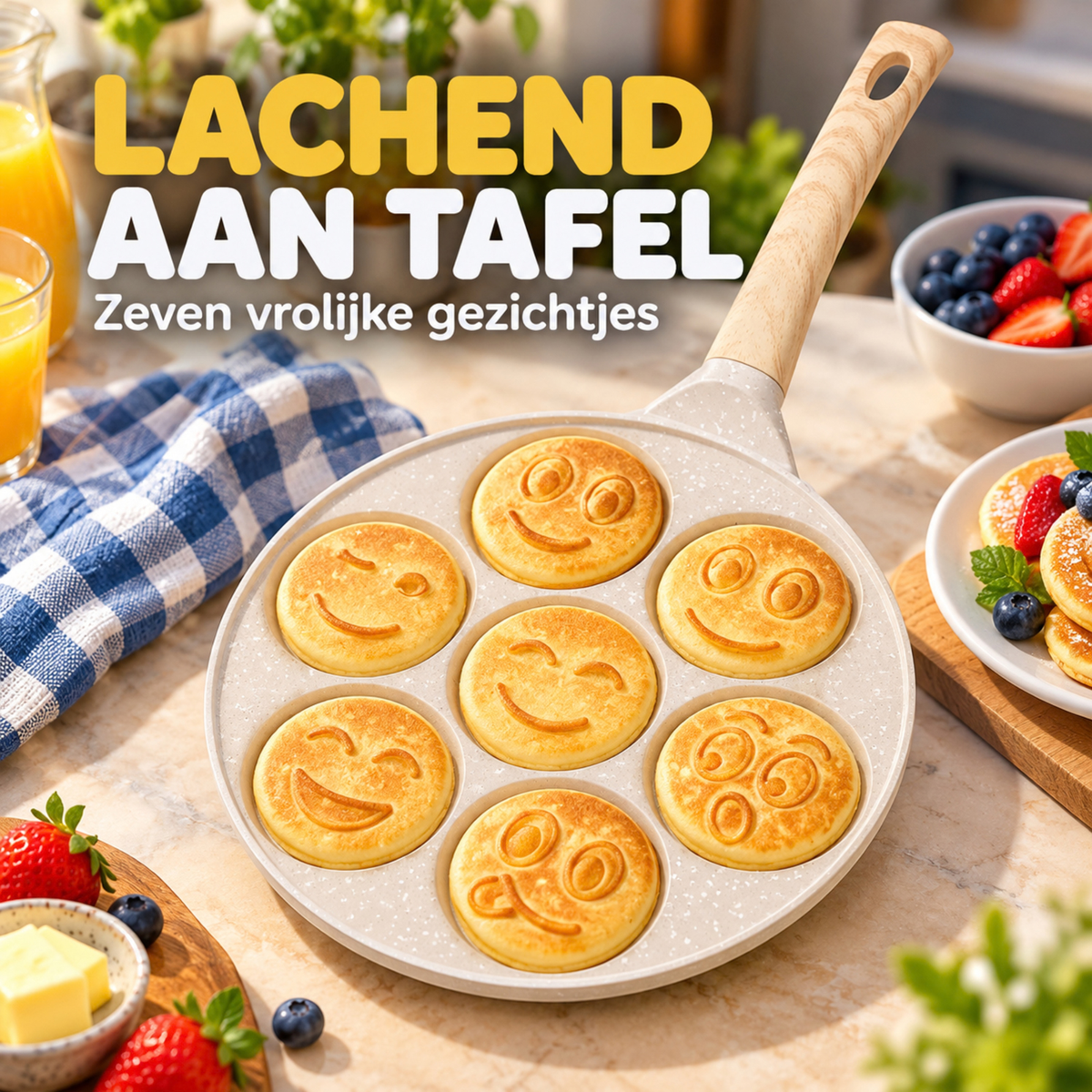 Smiley Ontbijtpan – Maifan-steen Antiaanbaklaag