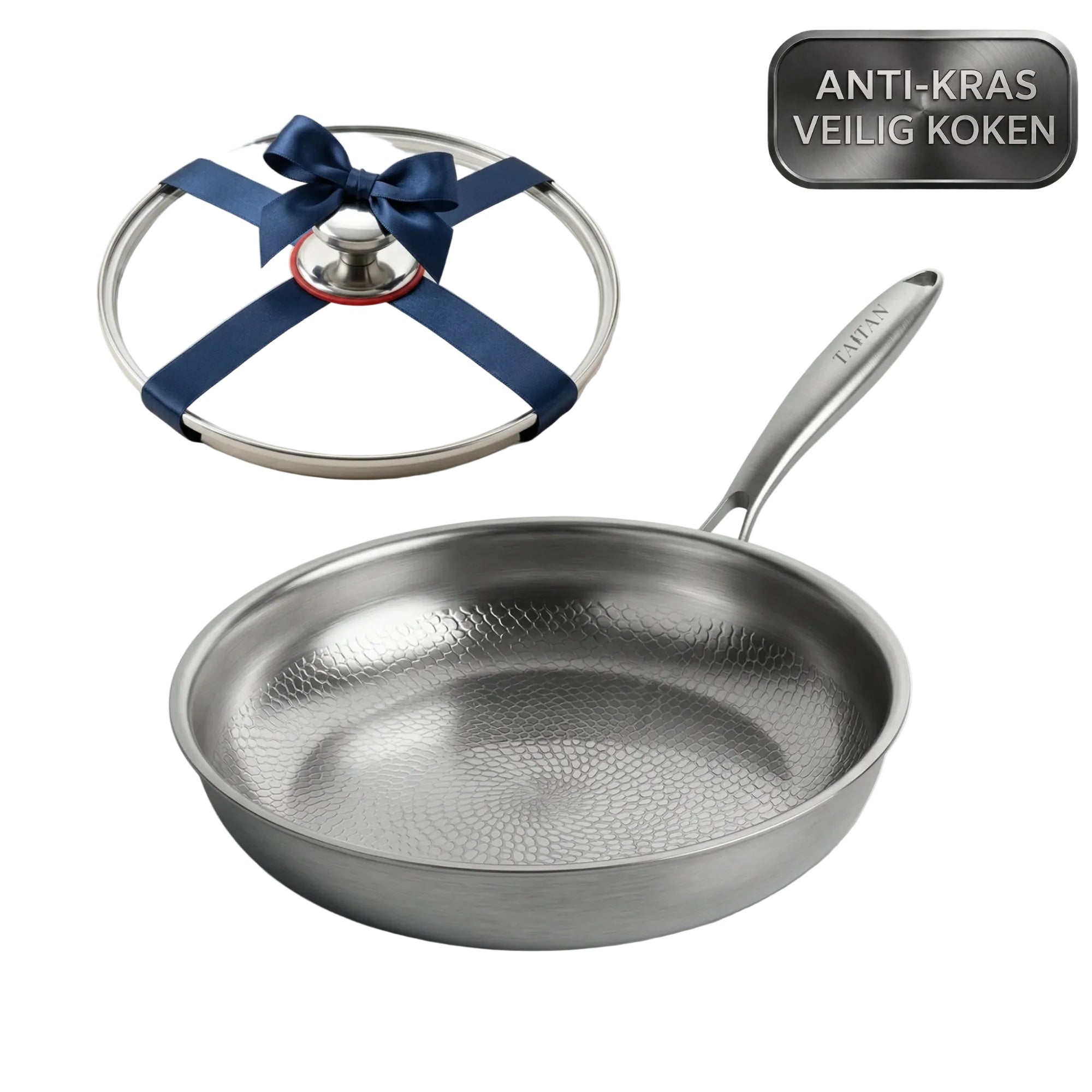 TEN® Gehamerde Titanium  Pan + Deksel - Tenkitchen.store