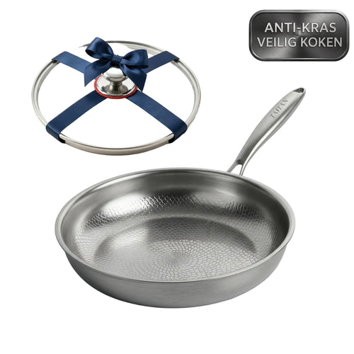 TEN® Gehamerde Titanium  Pan + Deksel - Tenkitchen.store