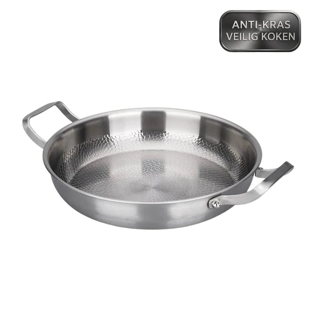 TEN® Gehamerde Titanium Sauteerpan met Twee Grepen - Tenkitchen.store