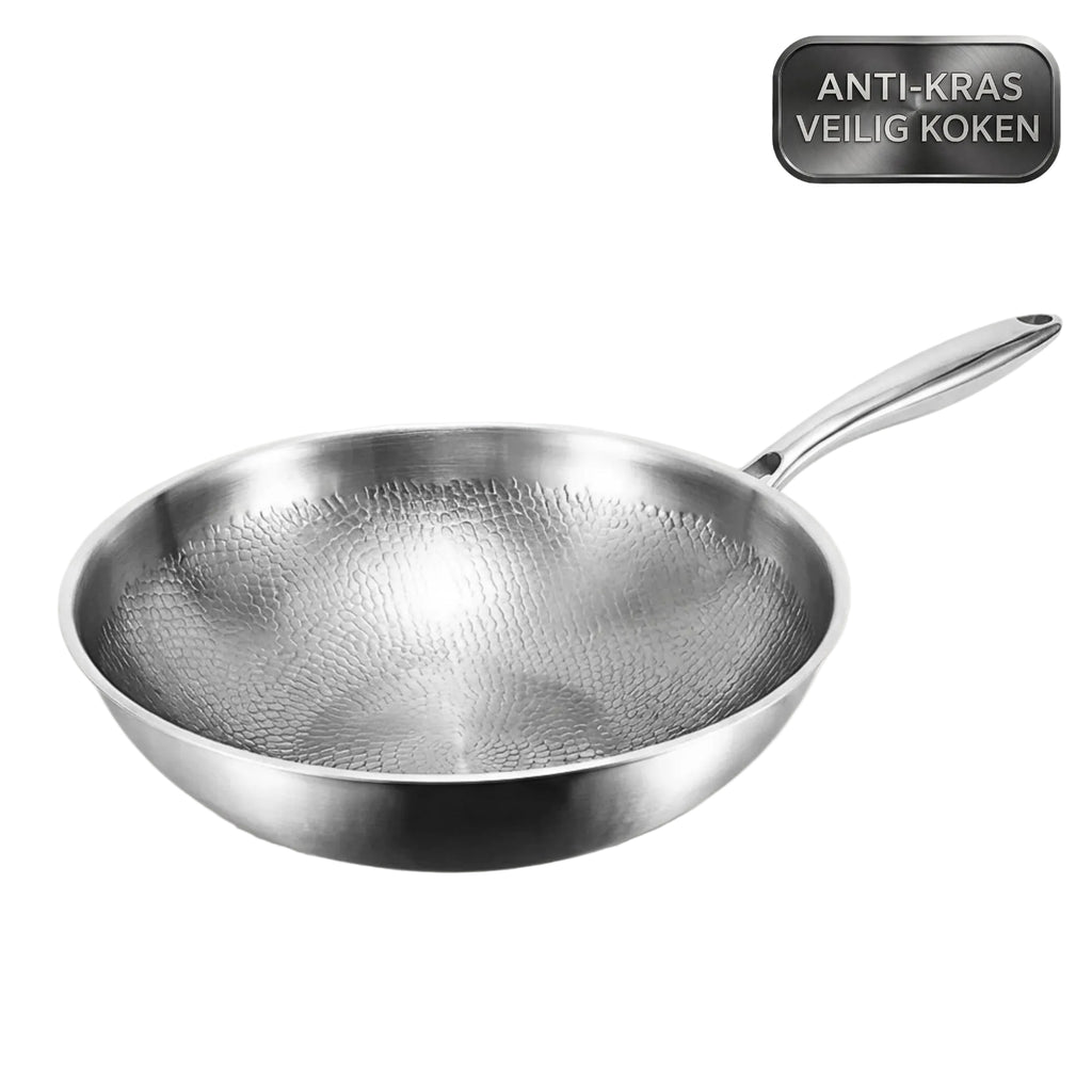 TEN® Gehamerde Titanium Wokpan - Tenkitchen.store