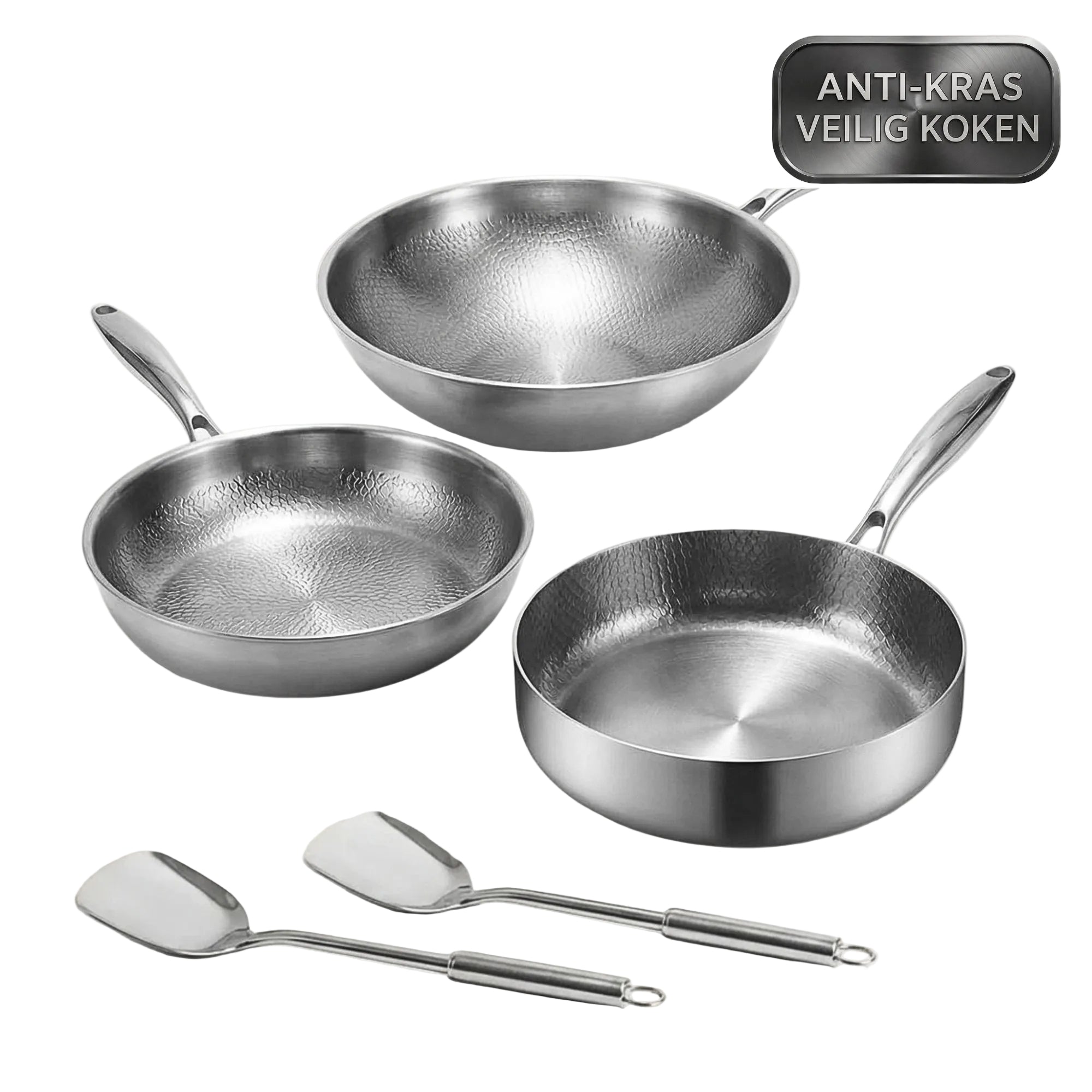 TEN® Gehamerde Titanium Kookgerei Set Pro - Tenkitchen.store