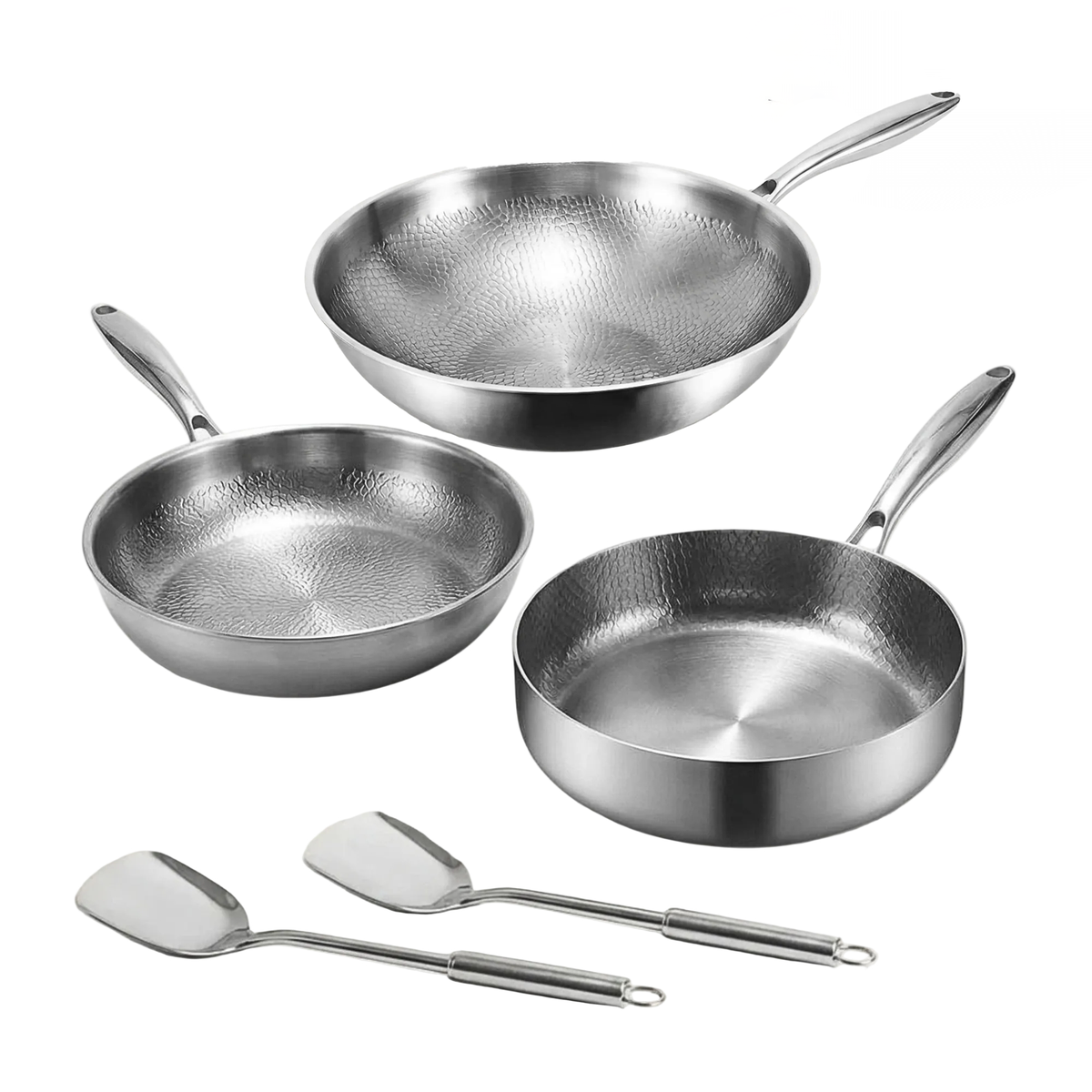 Gehamerde Titanium Kookgerei Set Pro