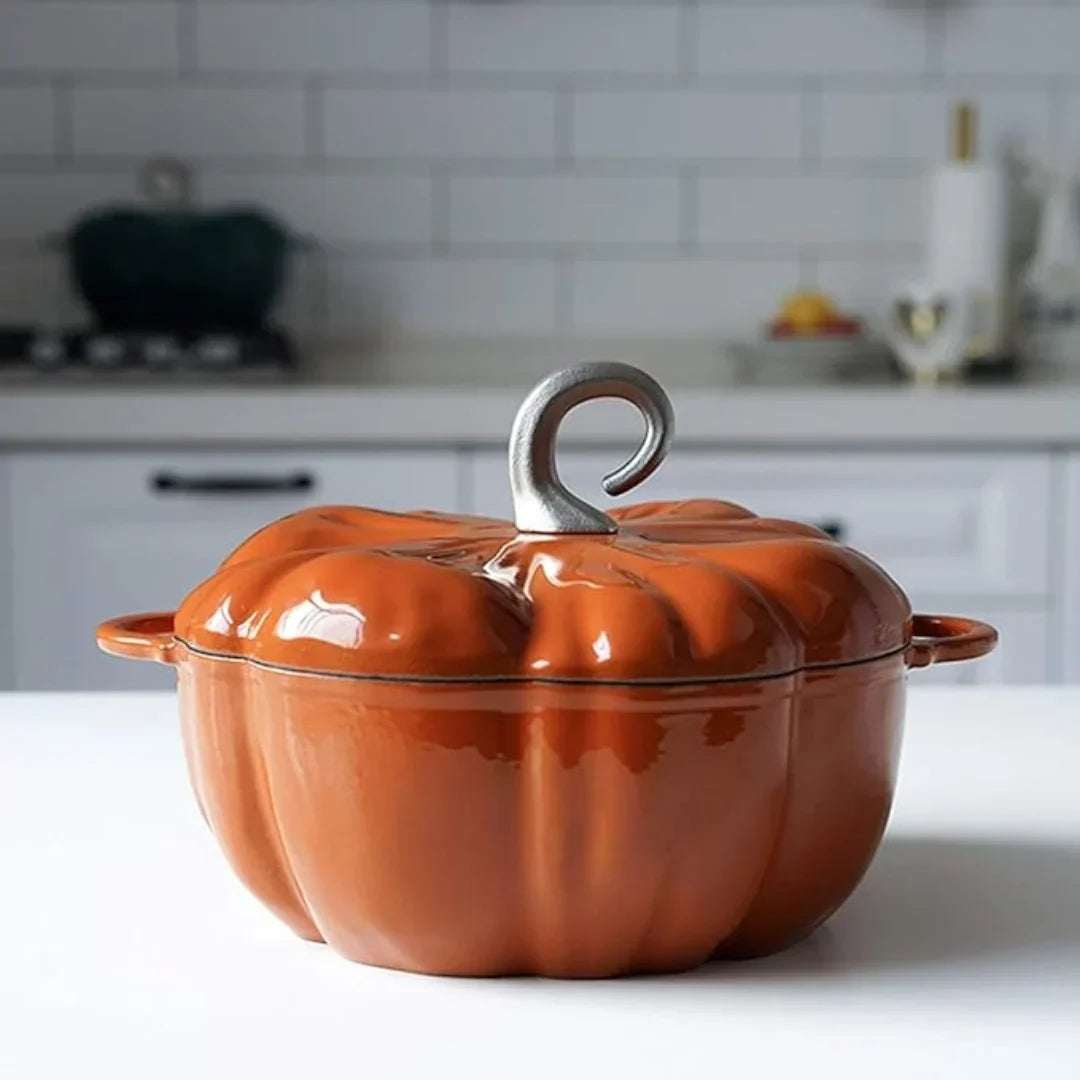 Pompoenvormige Gietijzeren Braadpan - Tenkitchen.store