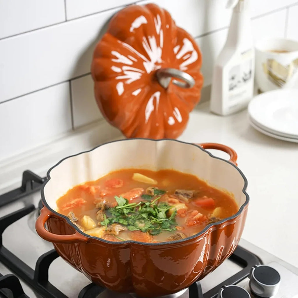Pompoenvormige Gietijzeren Braadpan - Tenkitchen.store